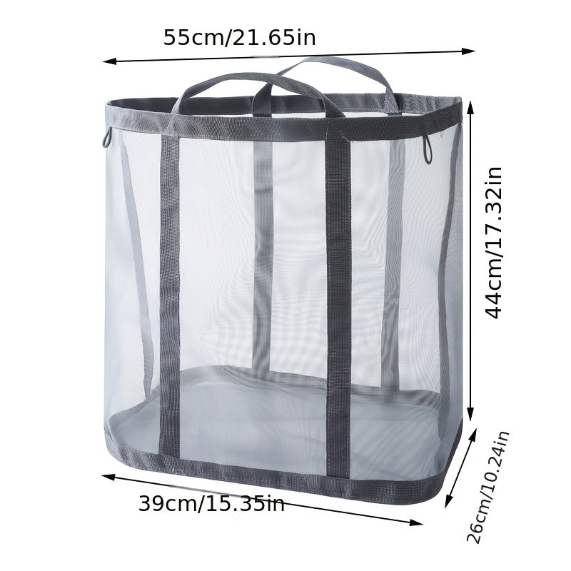 1/2pcs Nylon Mesh Laundry Basket with Handle