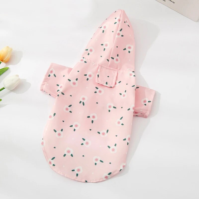Pet Dog Raincoat Summer Fashion Short Sleeve Dog Waterproof Clothes Puppy