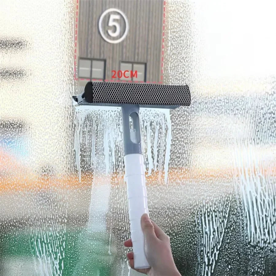 Three in one window cleaning brush glass wiper