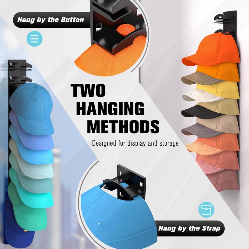 10Grids Wall Mounted Cap Rack Hat Holder Baseball Cap Towel Rack Holder