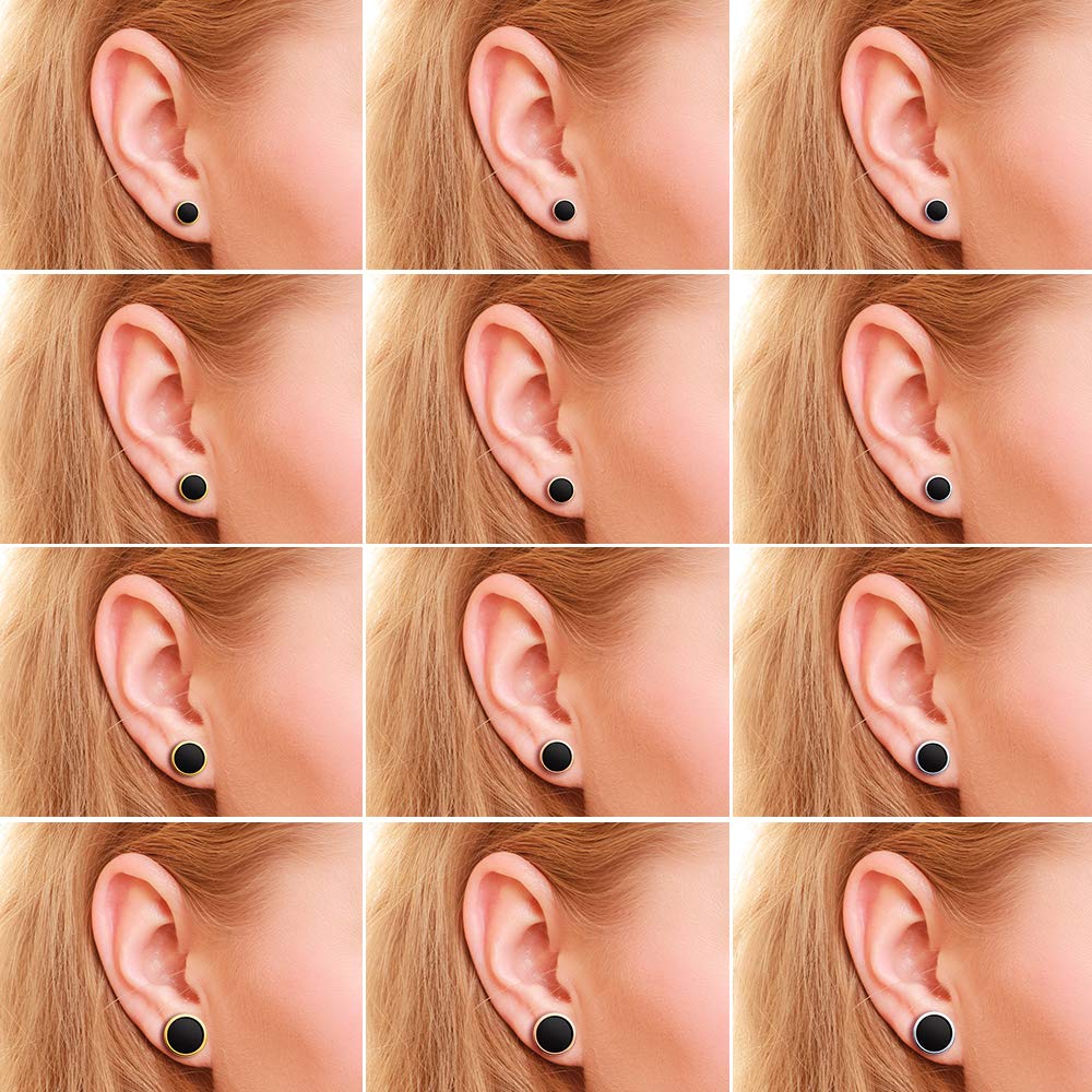 1 Pairs Stainless Steel Enamel Round Stud Earrings