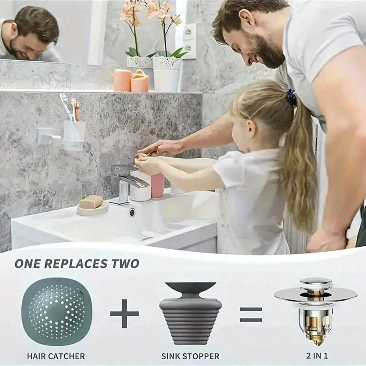 Universal Rebound Drain Plug Filter Basin Pop-up