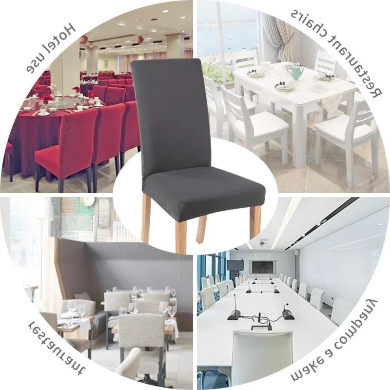 Elastic Solid Color Adjustable Chair Cover Spandex Stretch Slipcovers Chair Seat Covers