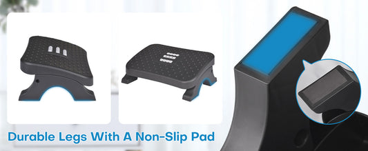 Under Desk Footrest Ergonomic Foot Stool with Massage Rollers