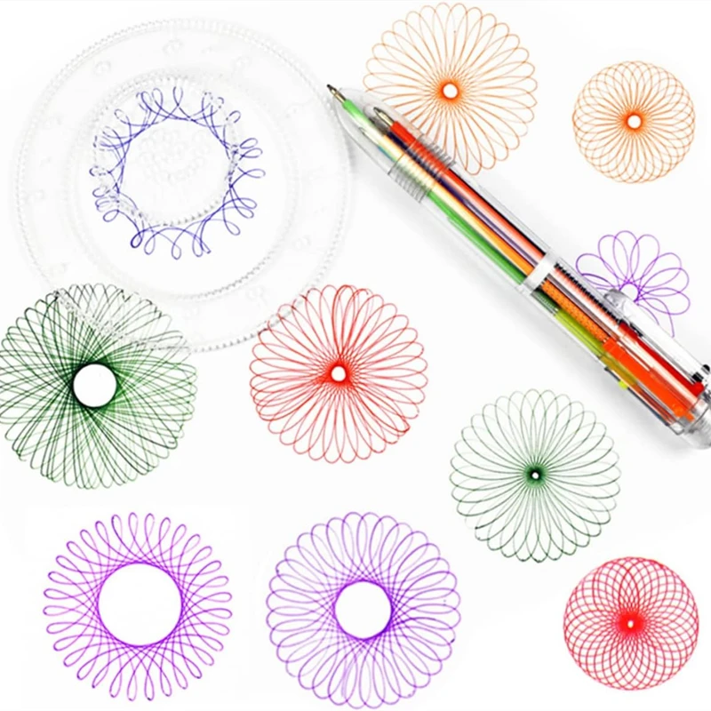 22/4/1PC Spirograph Ruler Drawing Scratch Painting Toys