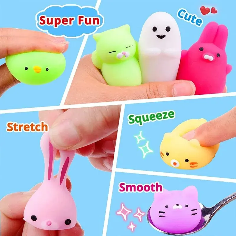 20Pcs Mini Cute Cartoon Animal Stress Relief Toys For Girls