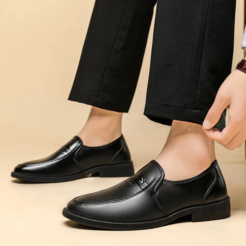 Men's Business Formal Shoes British Korean Style Black Casual Leather Shoes