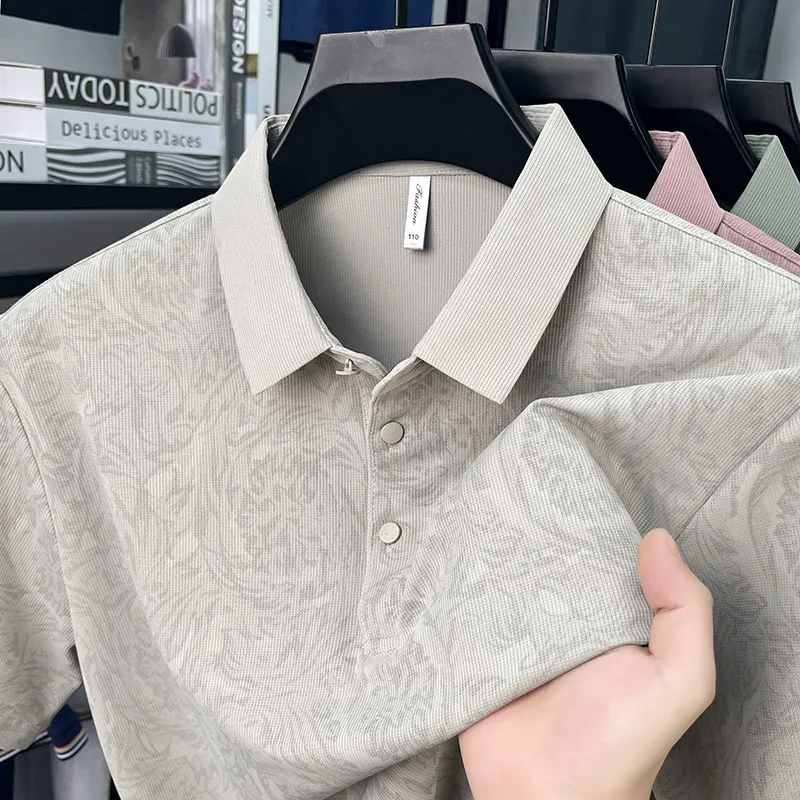 New Men's Business Casual Short Sleeved Shirt Solid Color