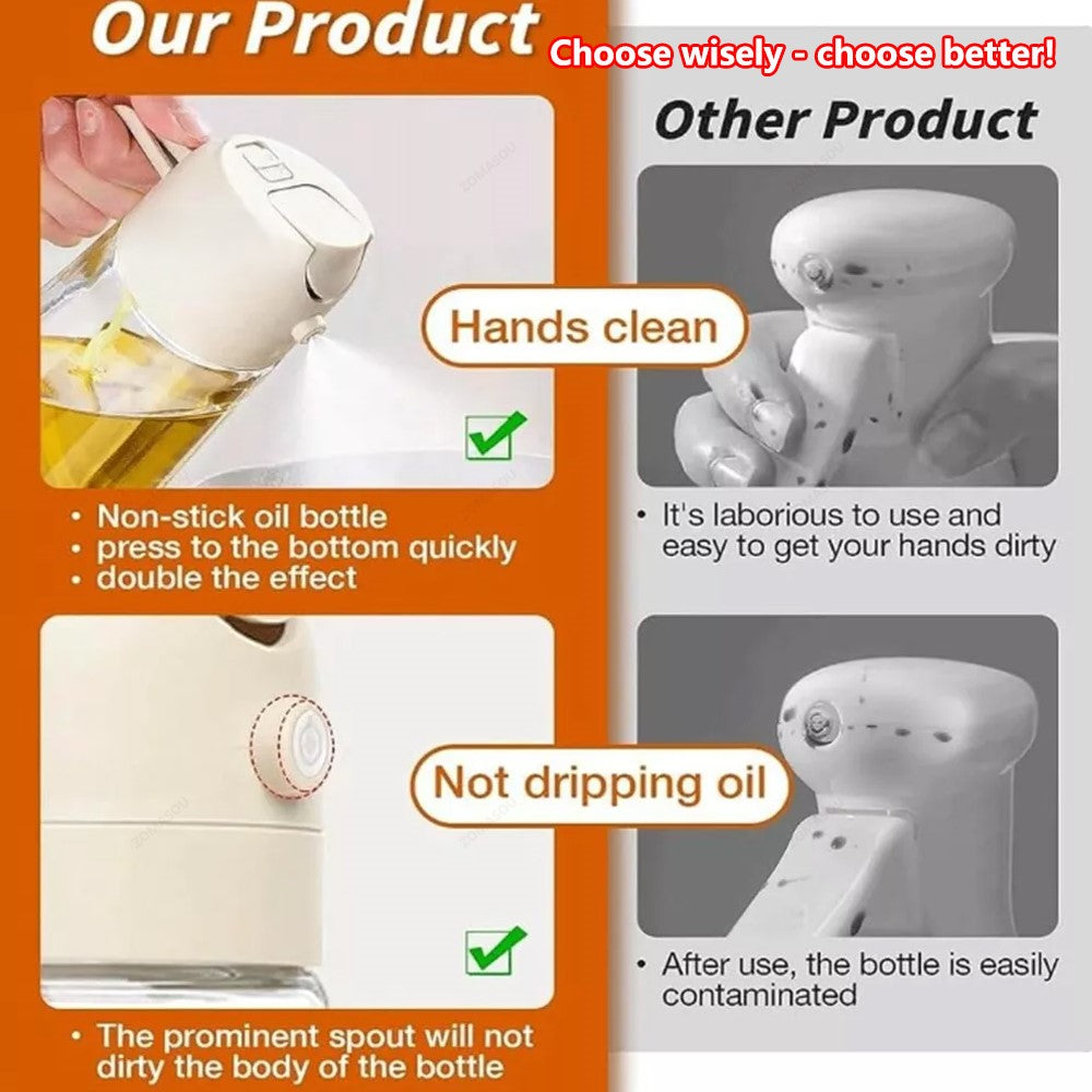 1-4Pc 2-in-1 Sprayer Pourer Oil Empty Bottle Plastic Oil Container Dispenser Vaporizer Kitchen