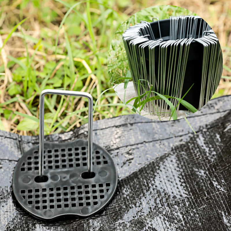 40Pcs/Pack Garden Peg Silver Metal U-Shape Garden Staple