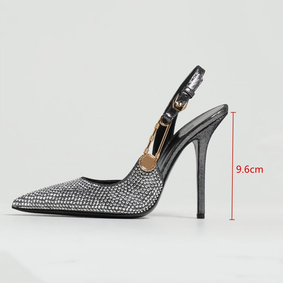 Luxury Rhinestones Sequined Buckle Women Pumps