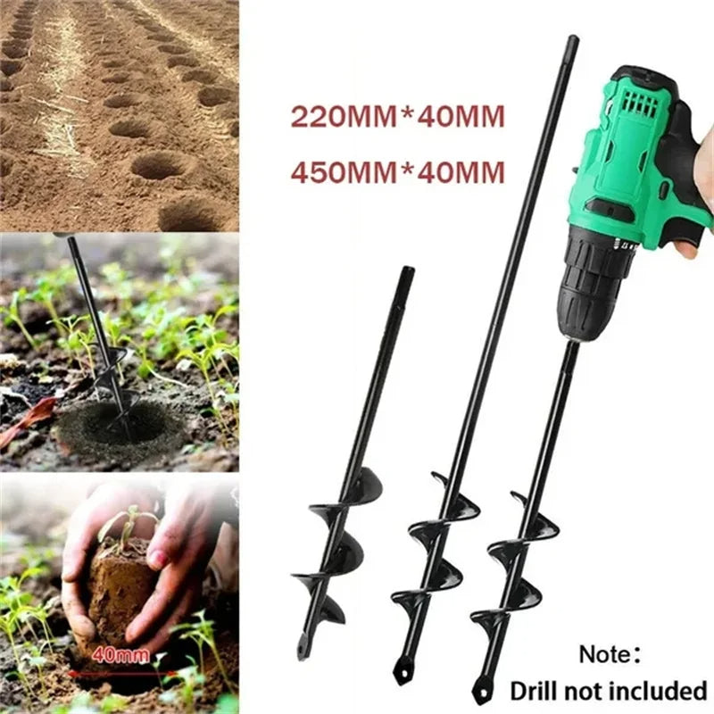 Planter Auger Spiral Drill Bit Flower Planter Earth Planting Hole Cutter