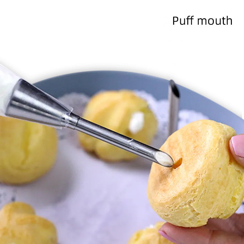 4Pcs set Stainless Steel Puff Cream Nozzles Cake Icing Piping Tip