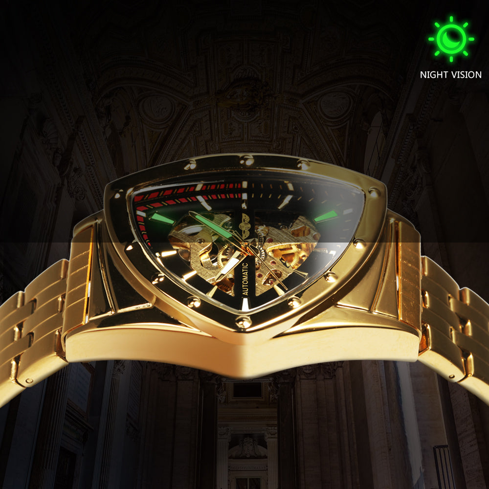 Military Triangle Skeleton Automatic Watch for Men