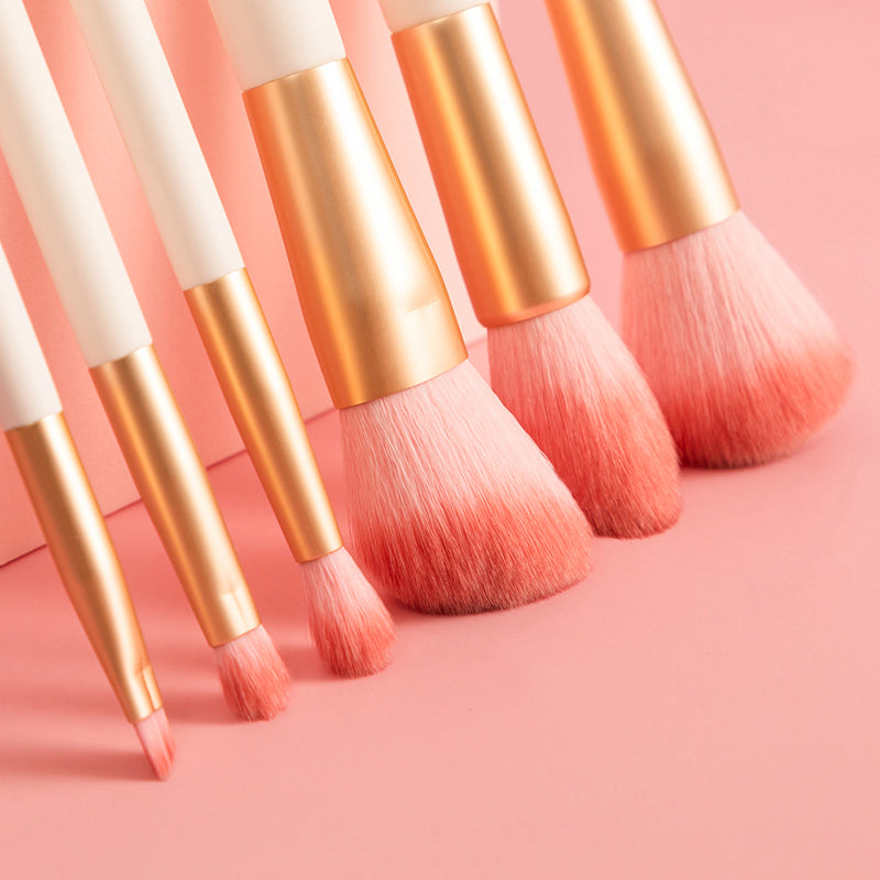 6pcs Luxury Travel Brush Set, Artist-Grade Synthetic Bristles for Seamless