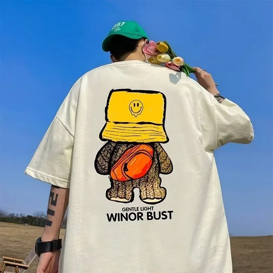 Men's Korean style short sleeved T-shirt in plus size