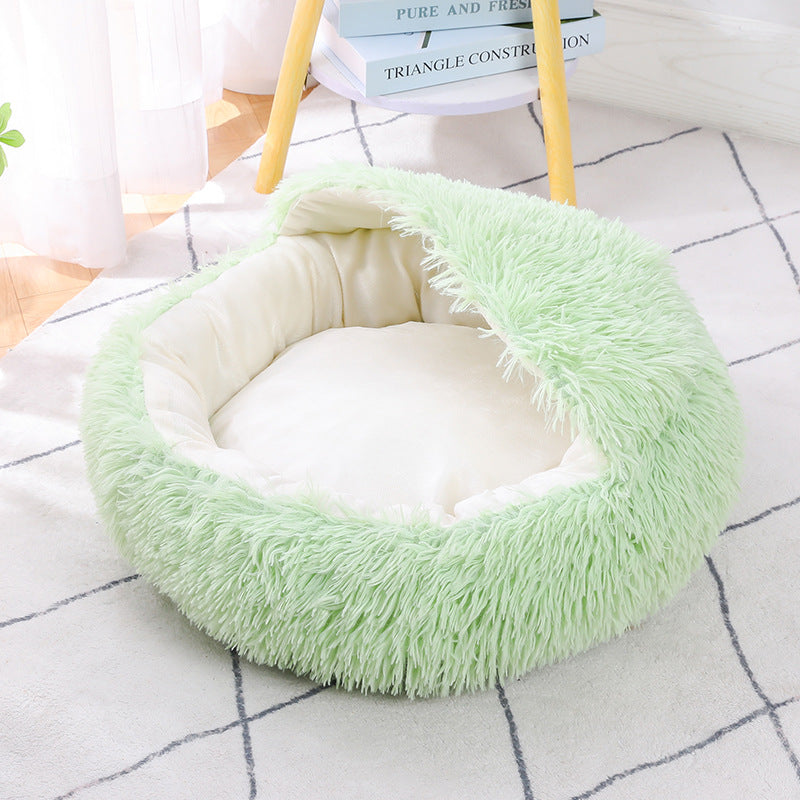 Winter warm shell semi-enclosed cat litter pet cat bed semi-enclosed