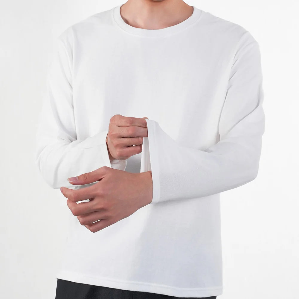 1PC Mens White Black Shirts Casual Long Sleeve Top Cotton Moisture
