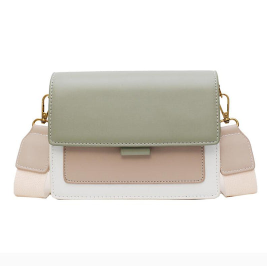 Contrast color Leather Crossbody Bags For Women