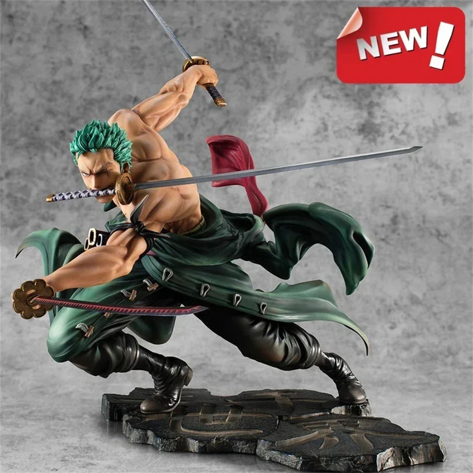 Hot One Piece 10cm Anime Figure GK Roronoa Zoro Three-blade