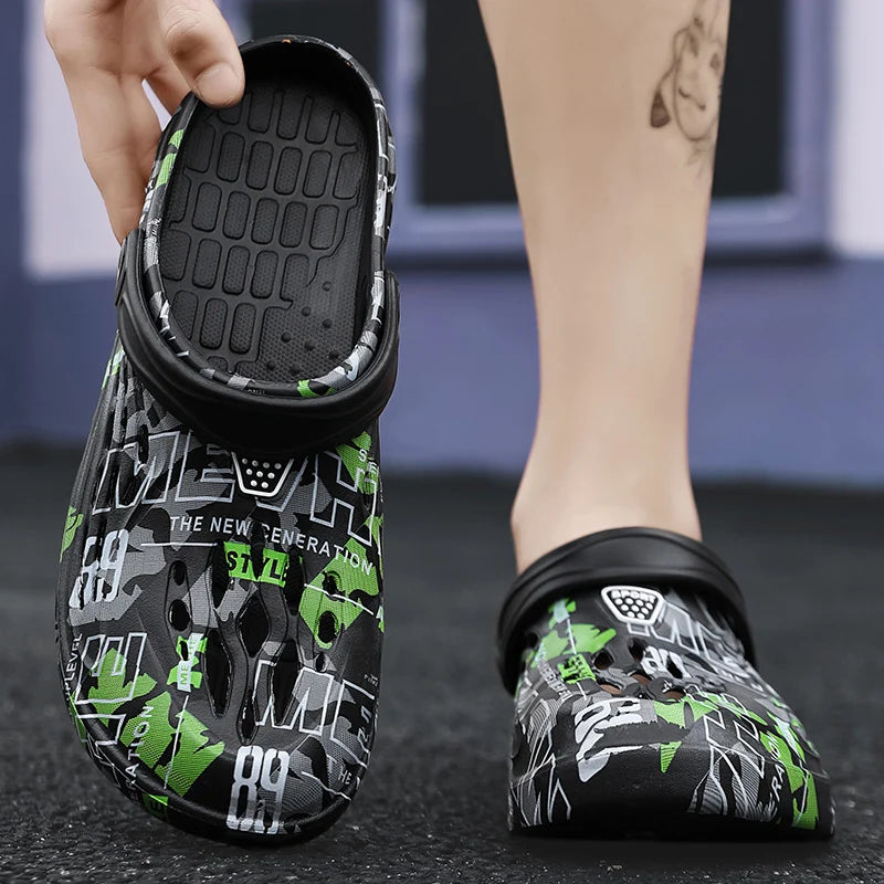 New Men's Slippers Summer Outdoor Thick Soles Non-slip Beach Shoes
