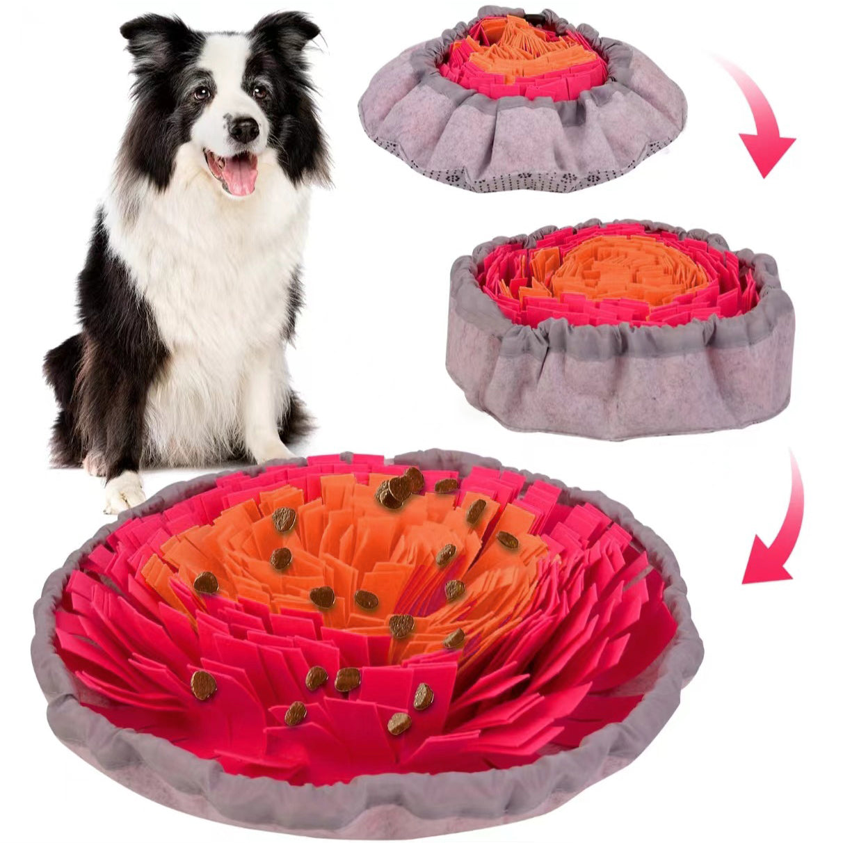 Washable Felt Pet Sniffing Pad Foldable Dog Slow Feeding Mat Toy