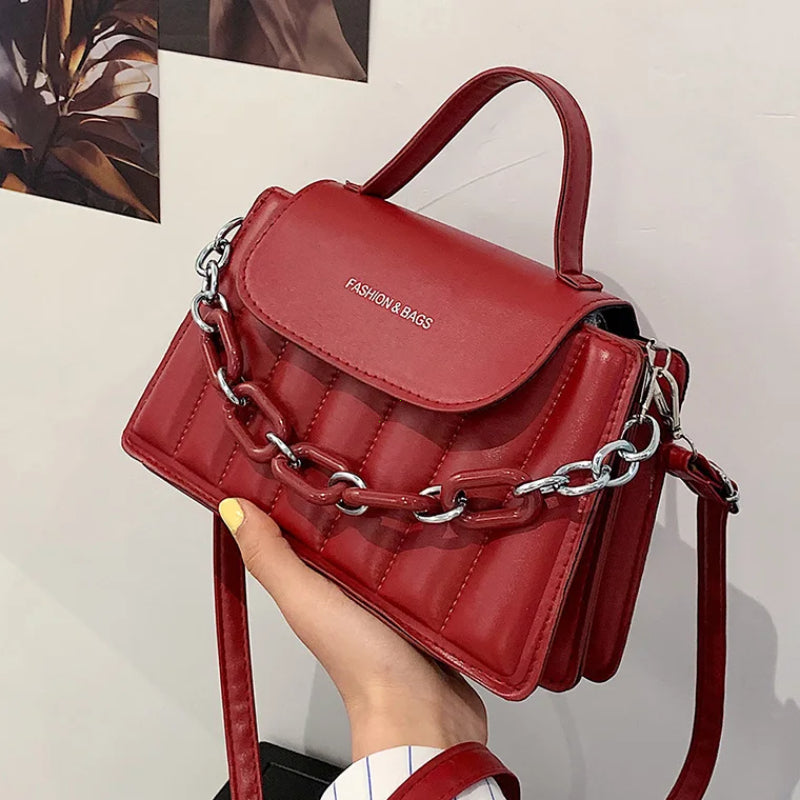 New Chains Shoulder Bag Women Solid Color