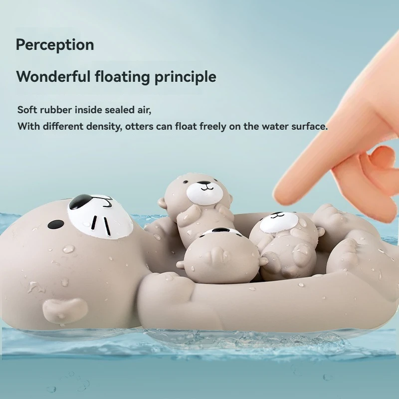 Bathtub Toy Set, Bathroom Otter Playing in the Water Floating Animal Toy