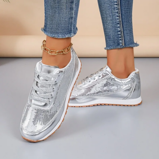 Bling Women Platform Sneakers Fashion Patchwork Glitter