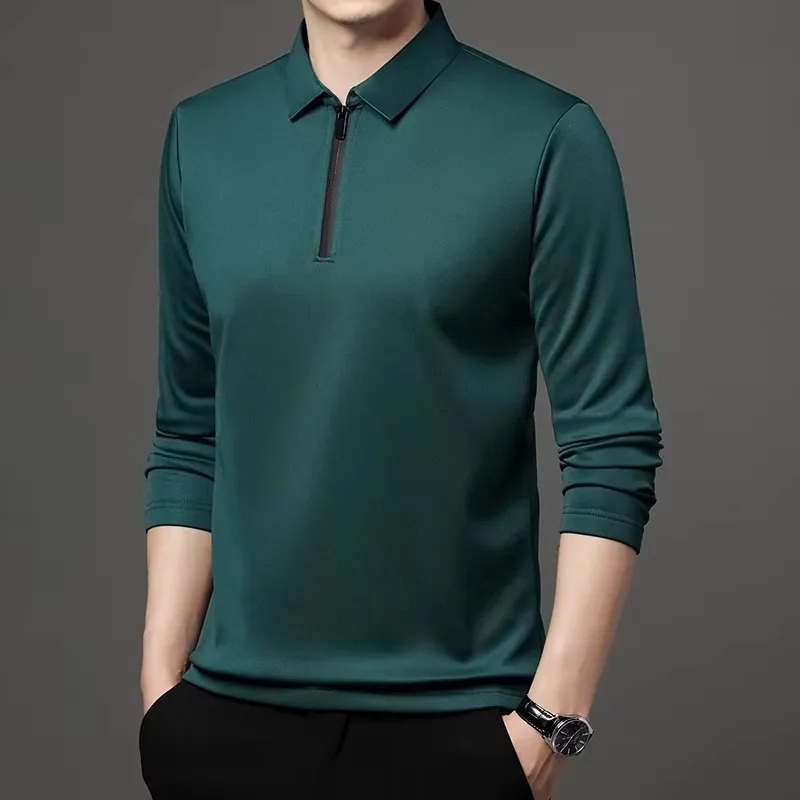 New T Shirt Zipper Polo Shirt Male Fashion