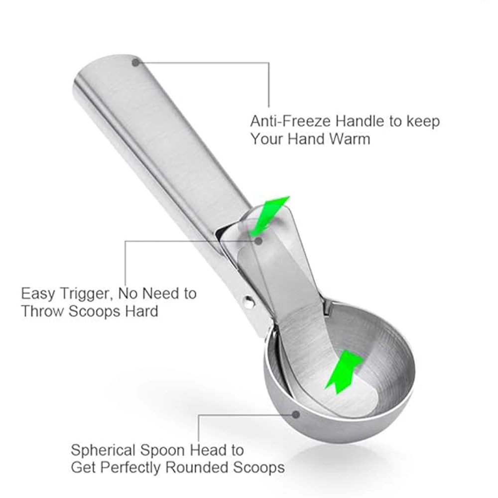 Ice Cream Scoop Stainless Steel Digger Non-Stick