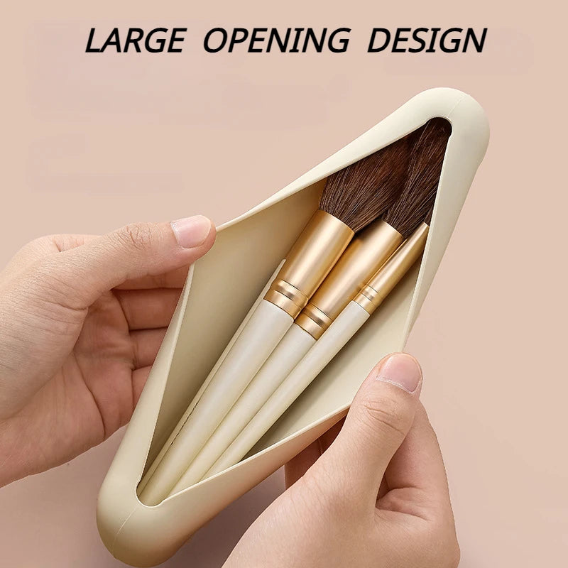 Travel Makeup Brush Holder Silicone Cosmetic Brushes Bag