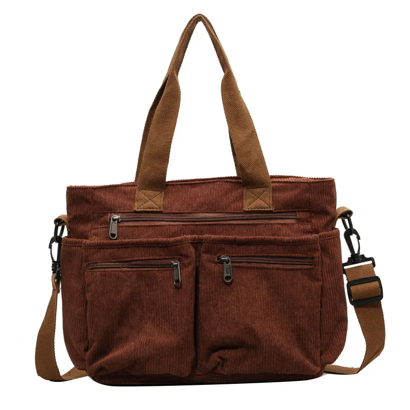 Female Large Capacity Corduroy Tote Bag