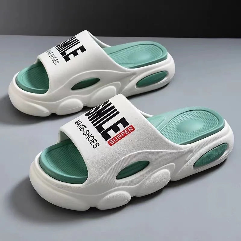 Men Thick Sole Summer Beach Slides Bathroom Anti Slip Slipper Soft