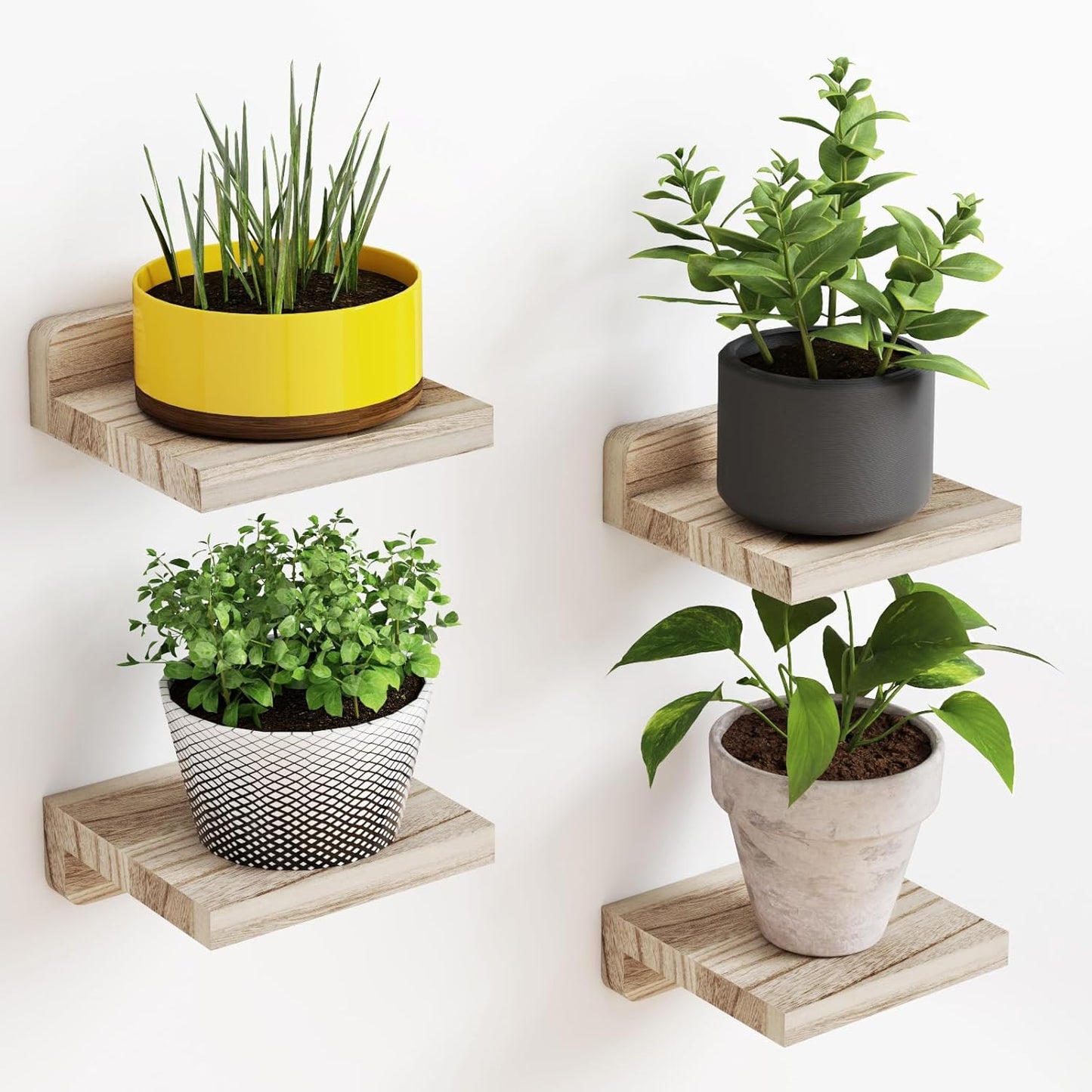 4-Pack Small Floating Shelves for Wall