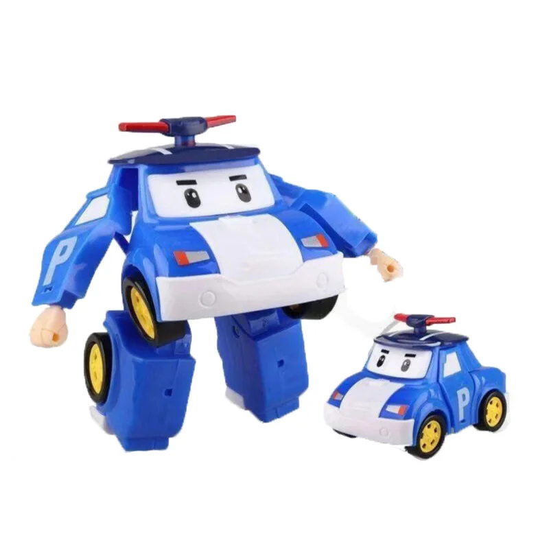 Poli children's car set robot toy