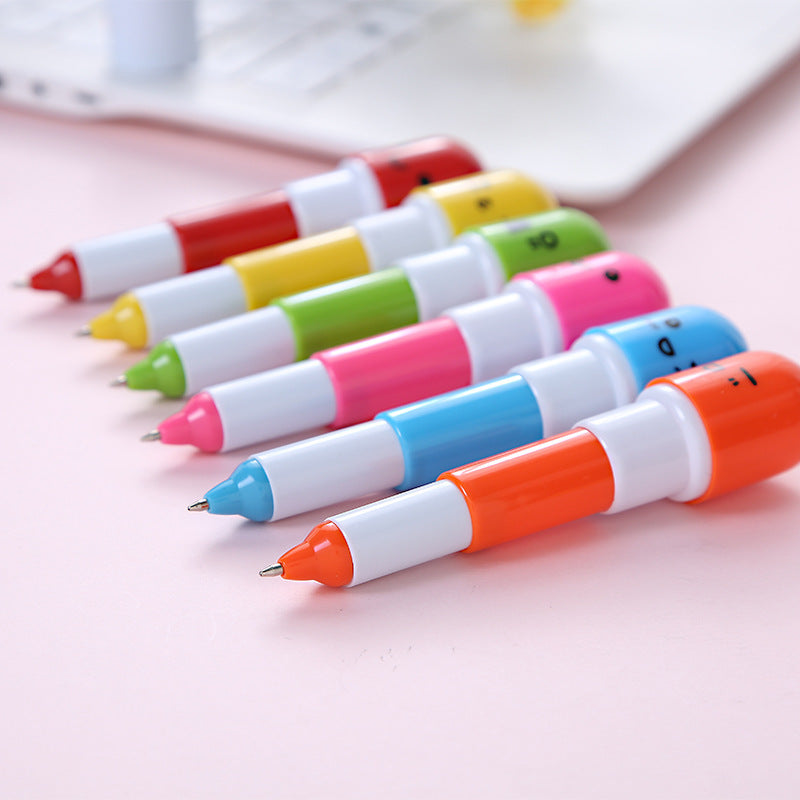 20Pcs Cartoon 6 Colors Retractable Pill Pens