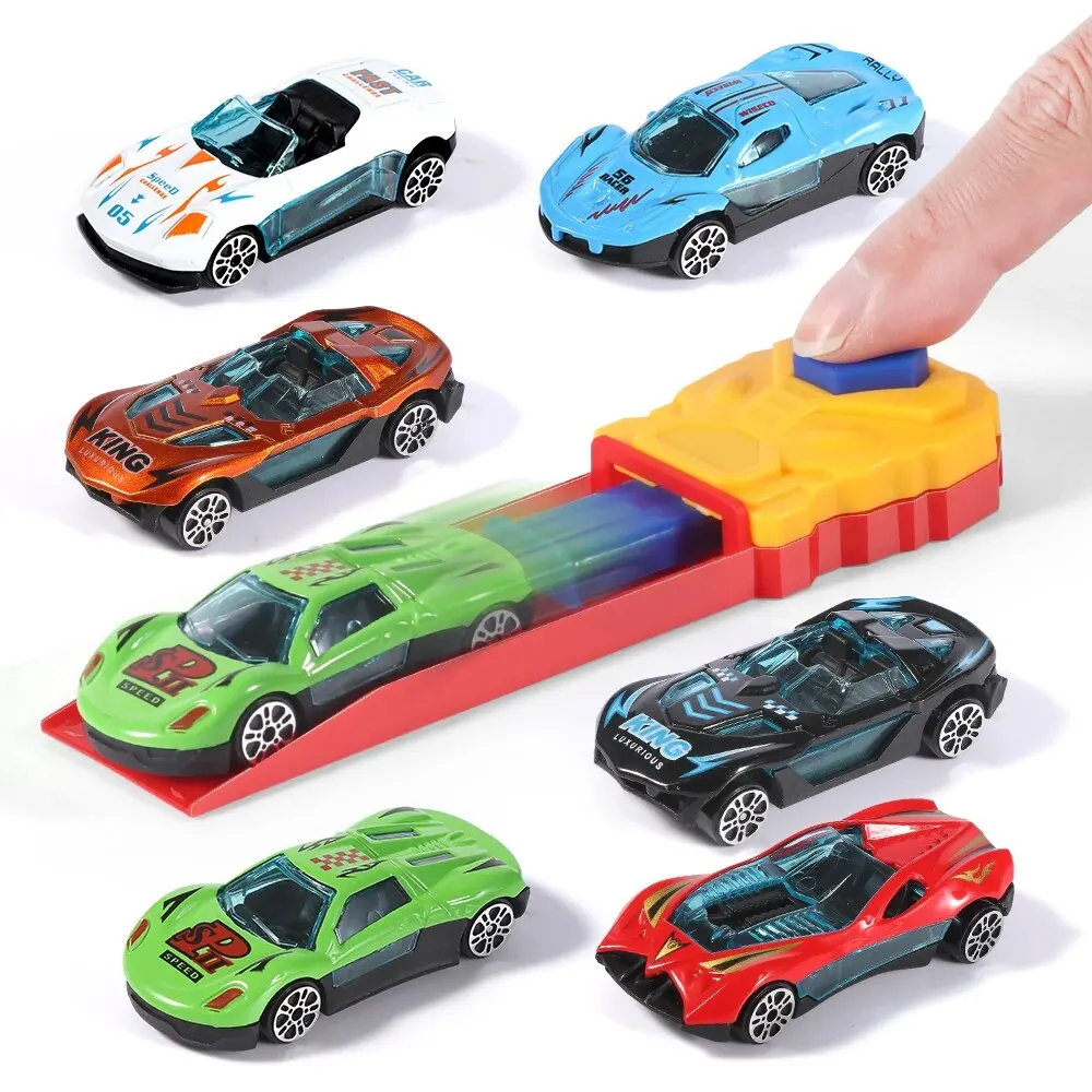 Dynamic Ejection Vehicle Shooting Racing Taxi Model Inertia Slide Car Mini Gift Toys