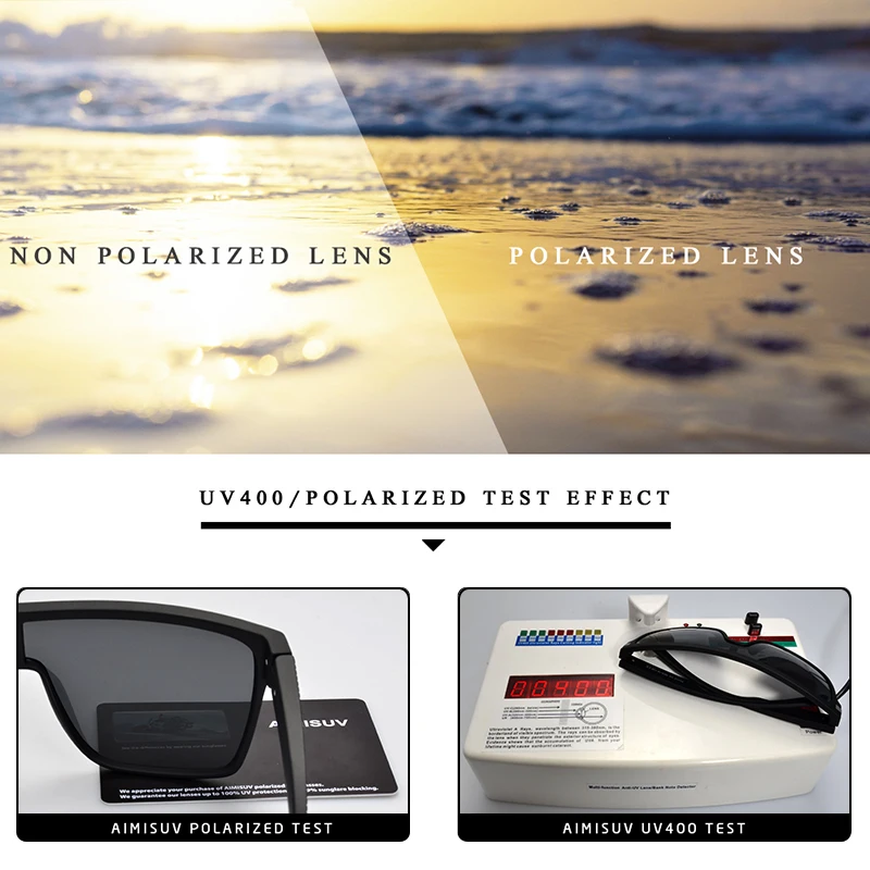 Polarized Sunglasses For Men Oversize Square Anti UV400 Male Mirror