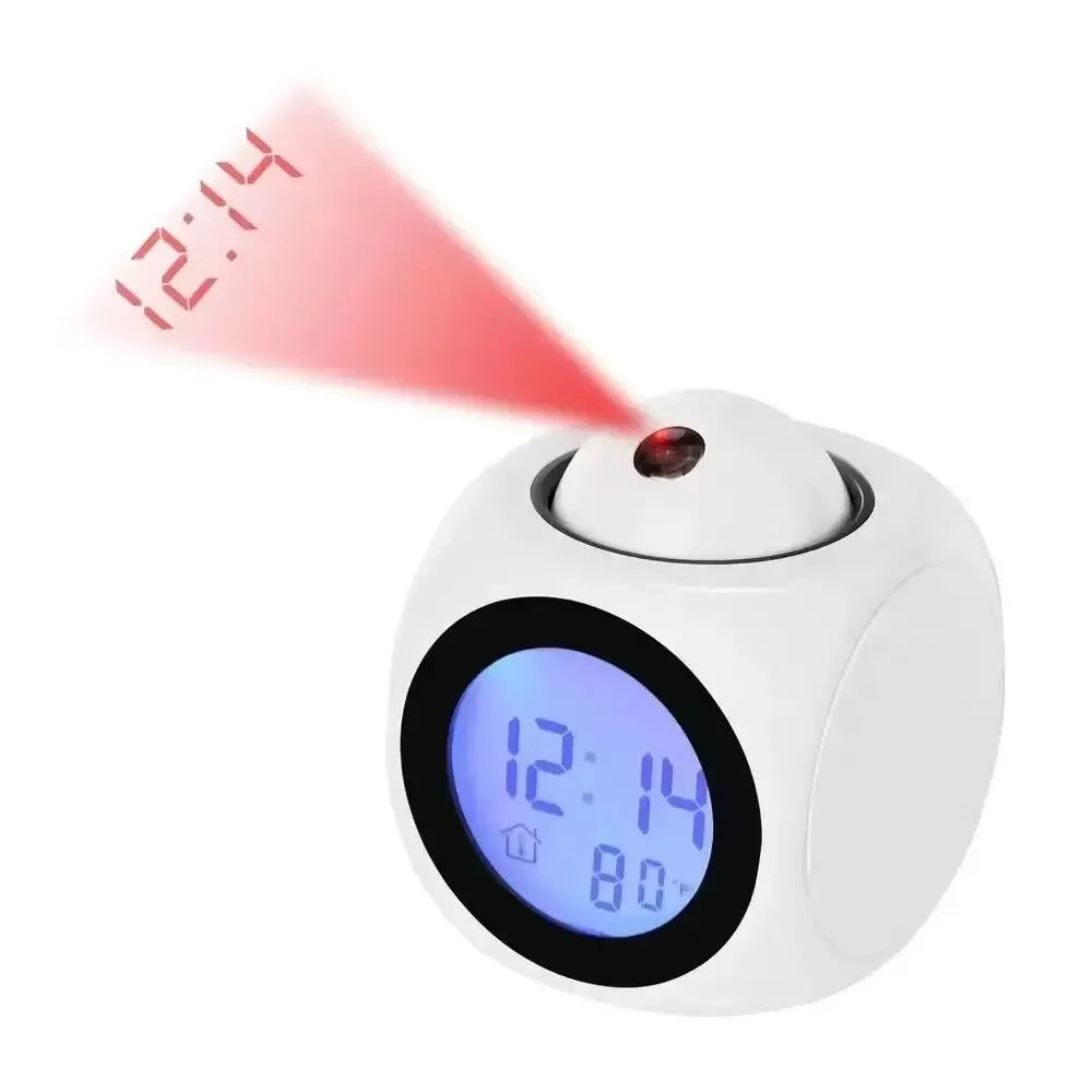 Projection Alarm Clock Ceiling Display Snooze Desk Table