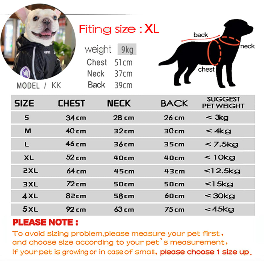 Pet Dog Waterproof Coat The Dog Face Pet Clothes Outdoor Jacket