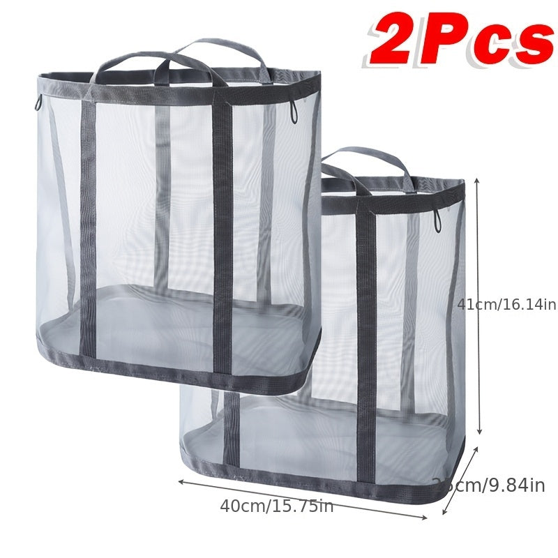 1/2pcs Nylon Mesh Laundry Basket with Handle