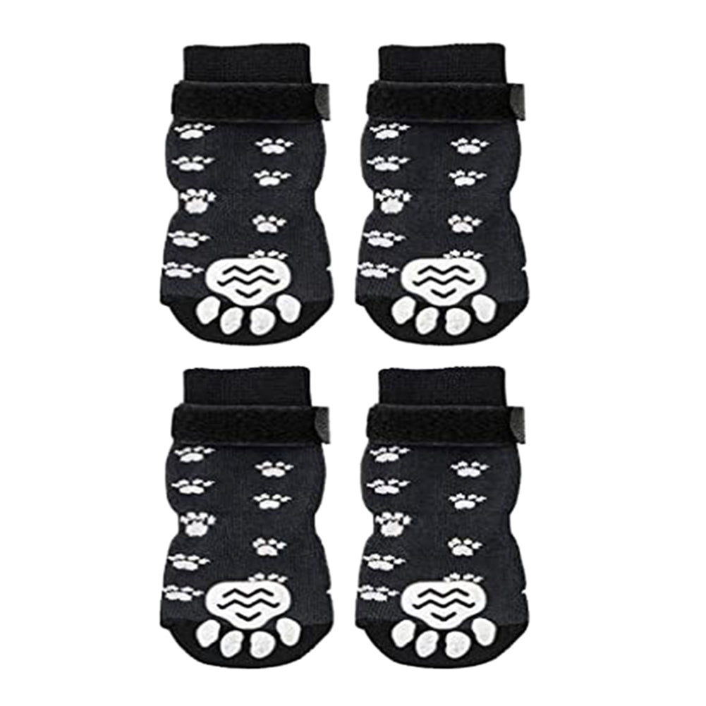Anti-Slip Dog Socks 4pcs Paw Protector Traction Control Adjustable Indoor Wear