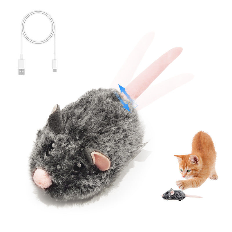 Rechargeable Motion Mouse Cat Toy for Kitten Mouse Sound Moving Mouse