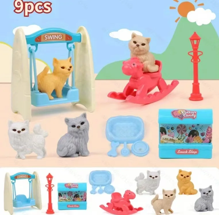 Cute Dog Pet Basket Family Toy Children Play House Games Toy