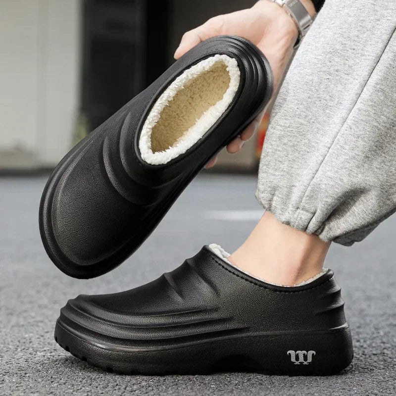 Fashion Cotton Slippers Men Winter Warm Home Cotton Shoes