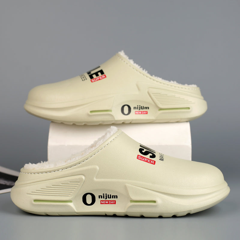 New Winter Men Warm Slippers Cotton Slippers Outdoor