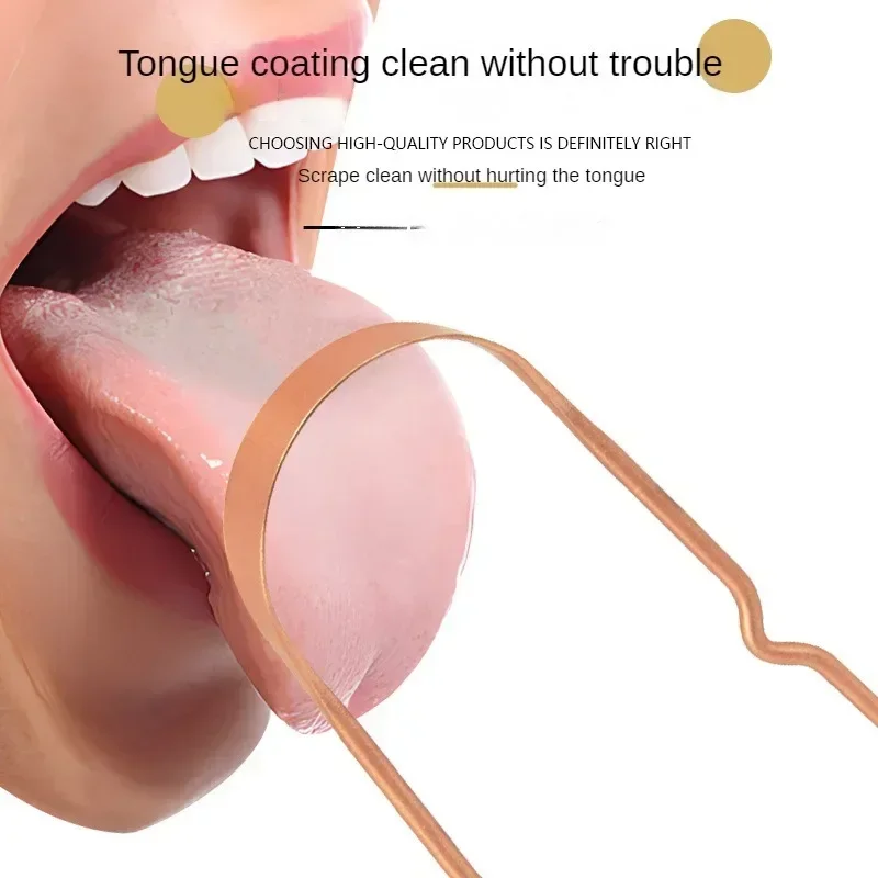 1PCS Pure Copper Tongue Scraper Oral Cleaner