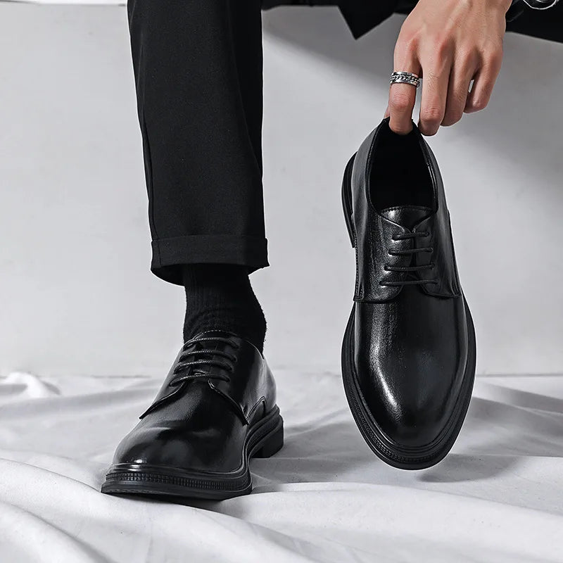Men's Business Formal Shoes Pointed Toe Casual Wedding Work Leather
