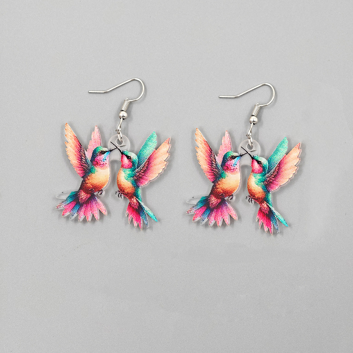 Cross border Spring Festival Colorful Bird Acrylic Earrings